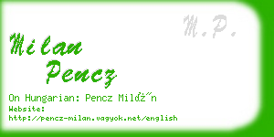 milan pencz business card